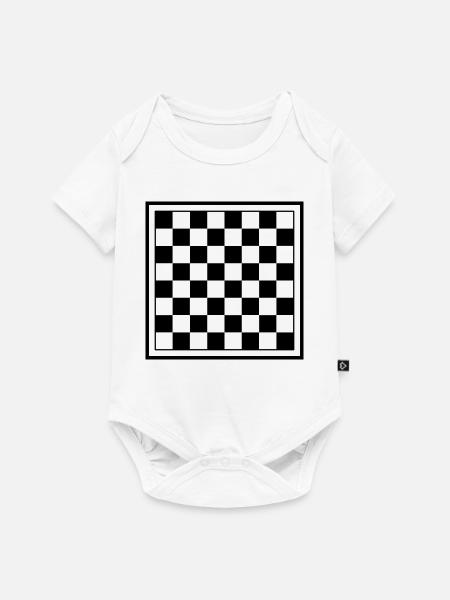 Schachbrett - Baby Premium Kurzarmbody - Weiß