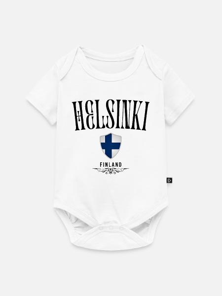 Helsinki Souvenir, elegantes Design Helsinki - Baby Premium Kurzarmbody - Weiß