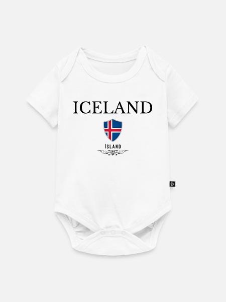 Flagge Islands, isländischer Stolz - Baby Premium Kurzarmbody - Weiß