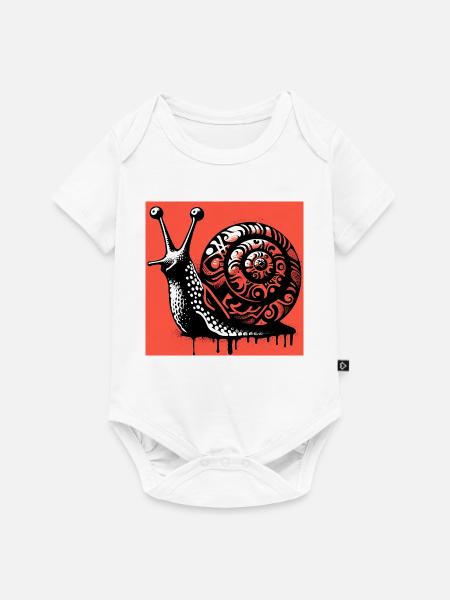 Schnecke - Baby Premium Kurzarmbody - Weiß