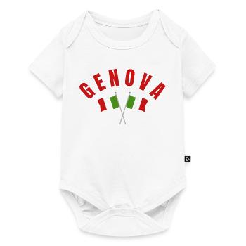 Drapeaux italiens de Gênes - Body à manches courtes Premium Bébé - blanc - Devant