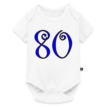 80. 80 JAHRE. 80. JUBILÄUM. 80-JAHRES-JUBILÄUM. - Baby Premium Kurzarmbody - Weiß - Vorne