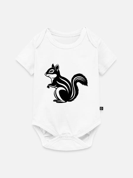 Streifenhörnchen - Baby Premium Kurzarmbody - Weiß