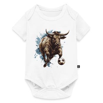 Bulle Fussball Team Taurus - Baby Premium Kurzarmbody - Weiß - Vorne
