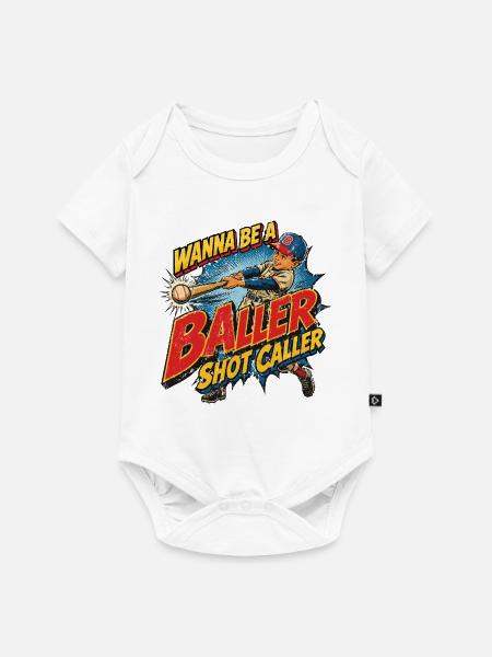 Baseball Baller: Retro-Sportstil - Baby Premium Kurzarmbody - Weiß