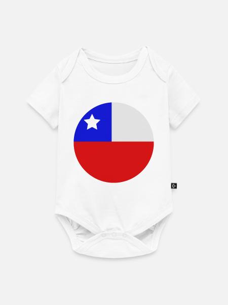 Runde chilenische Flagge - Baby Premium Kurzarmbody - Weiß