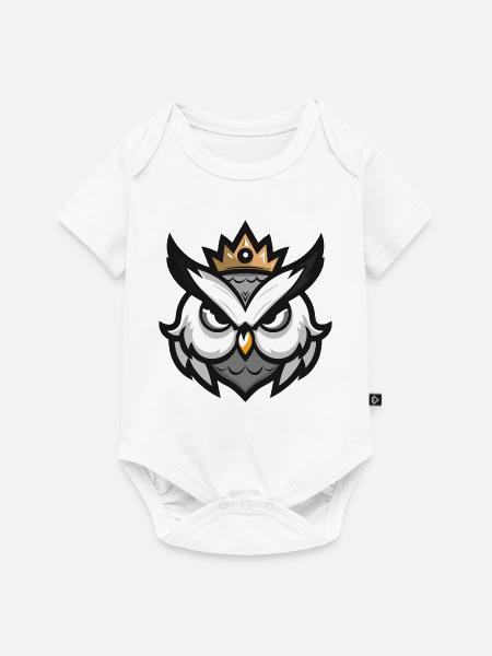 Eule Kopf Krone - Baby Premium Kurzarmbody - Weiß