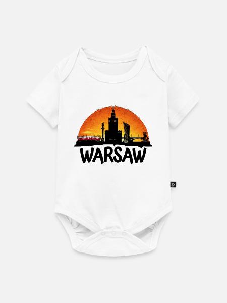 Sonnenuntergang über Warschau - Baby Premium Kurzarmbody - Weiß