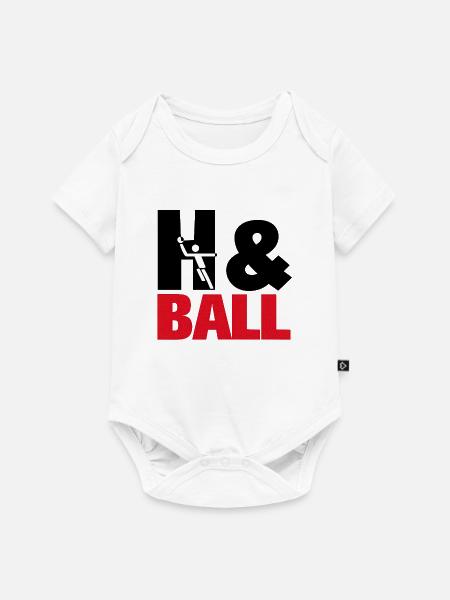 H&Ball by handballtrainer.de - Baby Premium Kurzarmbody - Weiß