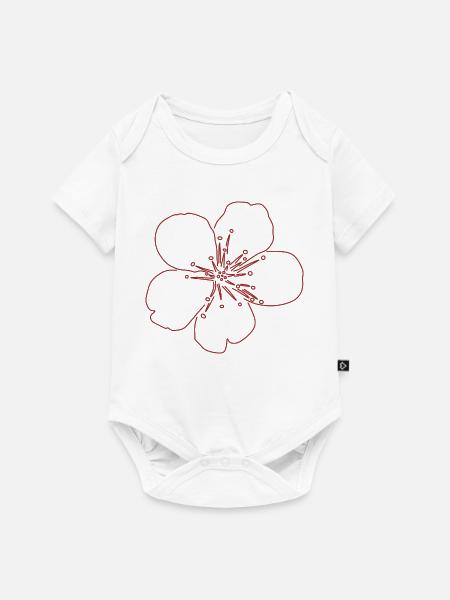 Kirschblüten-Blüten-Sketch - Baby Premium Kurzarmbody - Weiß