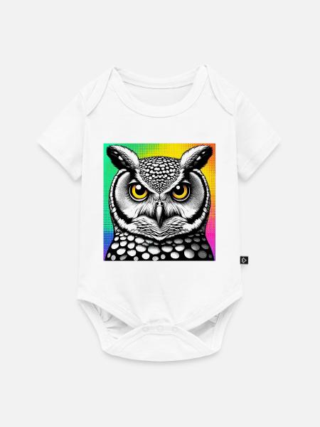 Eule - Baby Premium Kurzarmbody - Weiß