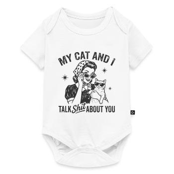 Cat Talk in Retro Style Gossip Gift - Baby Premium short-sleeve bodysuit - white - Front