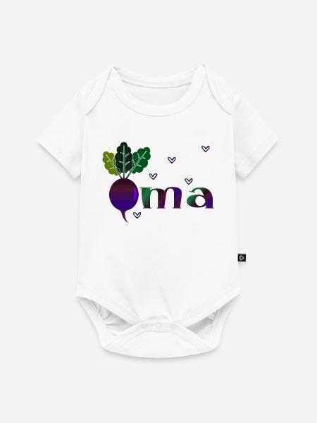 Oma Gärtnerin - Rote Beete - Baby Premium Kurzarmbody - Weiß
