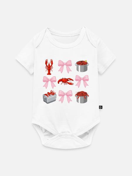 Flusskrebs- und Pink-Schleifen-Coquette-Style - Baby Premium Kurzarmbody - Weiß