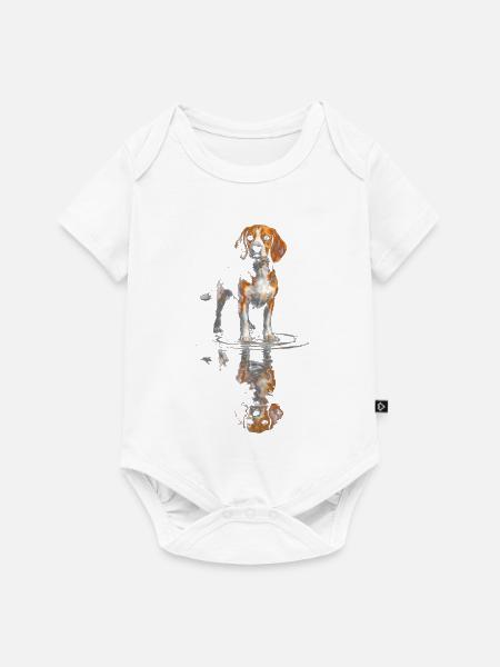 Beagle am Wasserspiegel - Baby Premium Kurzarmbody - Weiß