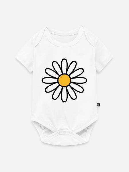 Gänseblümchen - Baby Premium Kurzarmbody - Weiß
