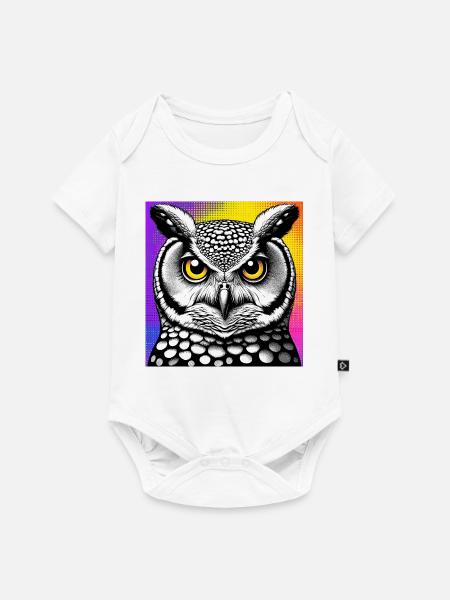 Eule - Baby Premium Kurzarmbody - Weiß