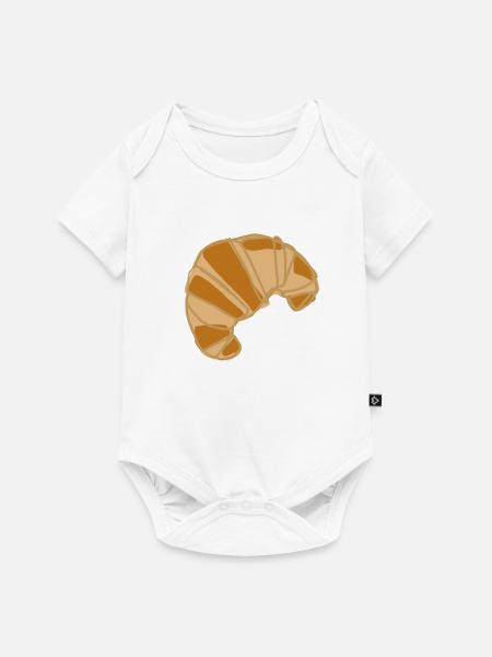 Croissant Illustration Frühstücksdesign - Baby Premium Kurzarmbody - Weiß