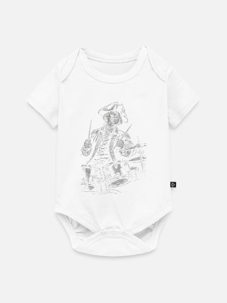 George Washington Drumming Illustration  - Baby Premium Kurzarmbody - Weiß