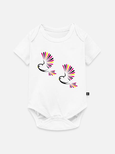 Vogel Bird - Baby Premium Kurzarmbody - Weiß