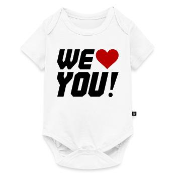 Heart Contrast Silhouette - Baby Premium short-sleeve bodysuit - white - Front