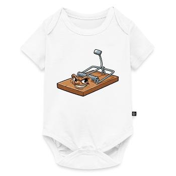 Naughty Mousetrap Cartoon - Baby Premium short-sleeve bodysuit - white - Front