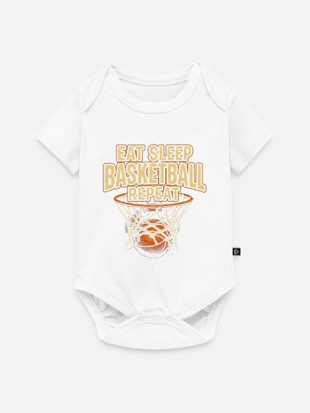 Eat Sleep Basketball Repeat - Baby Premium Kurzarmbody - Weiß