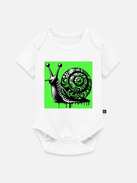 Schnecke - Baby Premium Kurzarmbody - Weiß