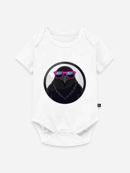 Krähen-Chic-Rosenbrillen - Baby Premium Kurzarmbody - Weiß