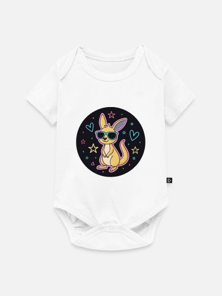 Neon-Känguru-Gläser - Baby Premium Kurzarmbody - Weiß