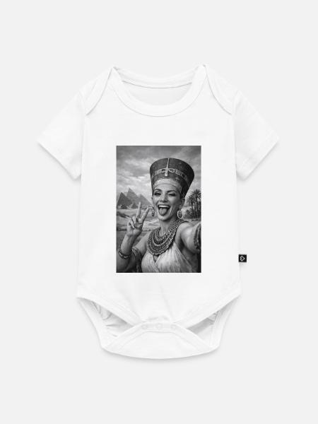 Nofretete Selfie Porträt - Baby Premium Kurzarmbody - Weiß