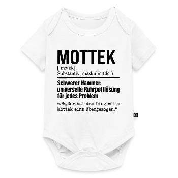 Mottek Definition, Ruhrpott, Ruhrgeiet Dialekt - Baby Premium Kurzarmbody - Weiß - Vorne