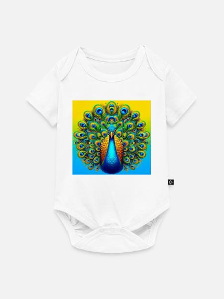 Pfau - Baby Premium Kurzarmbody - Weiß