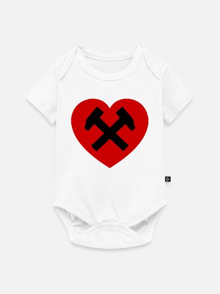 Herz mit Hammer und Sichel - Baby Premium Kurzarmbody - Weiß