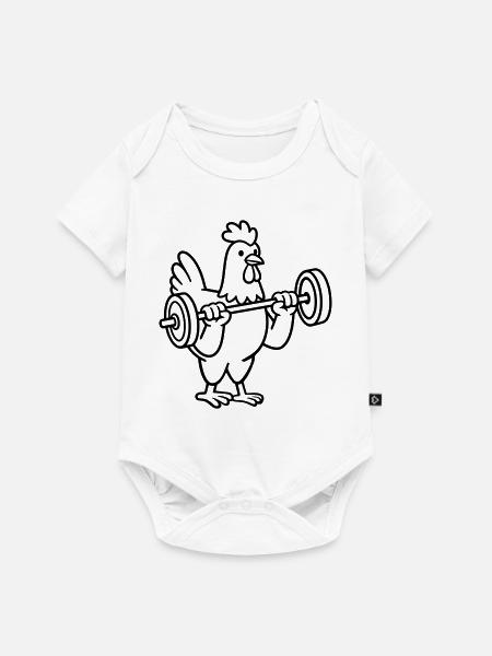 Gewichtheben - Baby Premium Kurzarmbody - Weiß