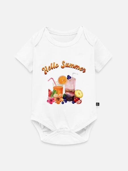 Hallo Sommer - Baby Premium Kurzarmbody - Weiß