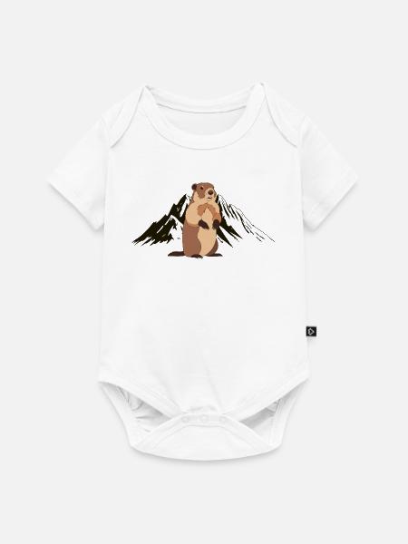 Alpen-Marmottier-Abenteuer - Baby Premium Kurzarmbody - Weiß