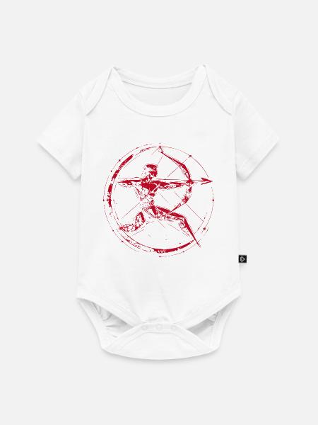Roter Runenbogen im Kreis - Baby Premium Kurzarmbody - Weiß