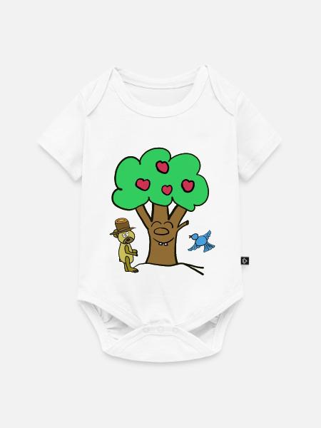 Apfelbaum Baum Teddybär Sommer Kind - Baby Premium Kurzarmbody - Weiß