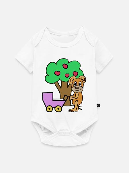 Teddy Mama Bär Kind Baby Kinder - Baby Premium Kurzarmbody - Weiß