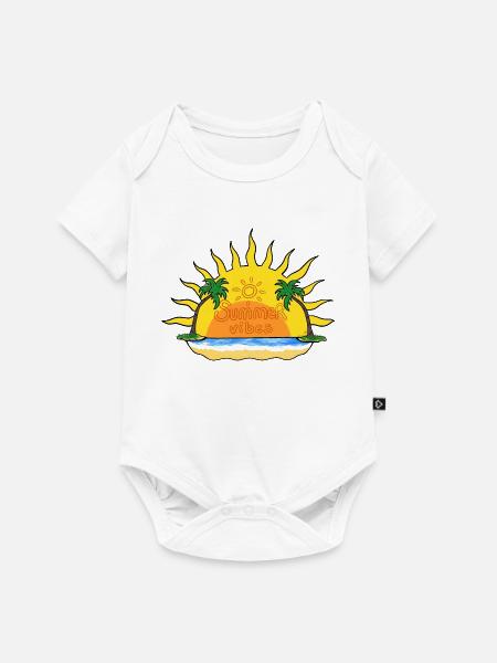 Sommerliche Vibes - Baby Premium Kurzarmbody - Weiß