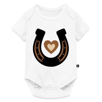 Horseshoe Heart Equestrian Luck - Baby Premium short-sleeve bodysuit - white - Front