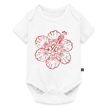 Hawaiian Flower Hibiscus Hibiscus Blossom Holiday Gift - Baby Premium short-sleeve bodysuit - white - Front