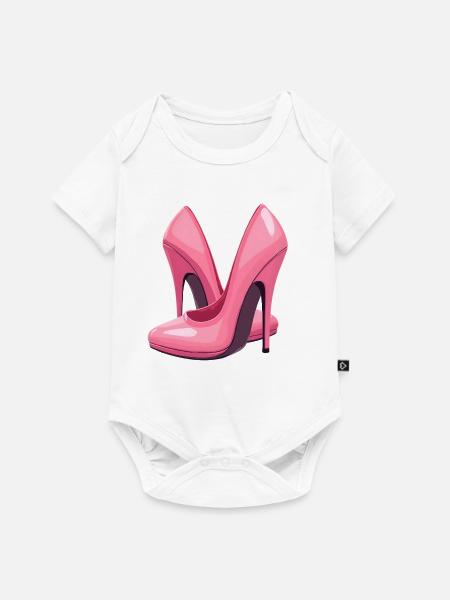 High Heels Schuhe - Baby Premium Kurzarmbody - Weiß