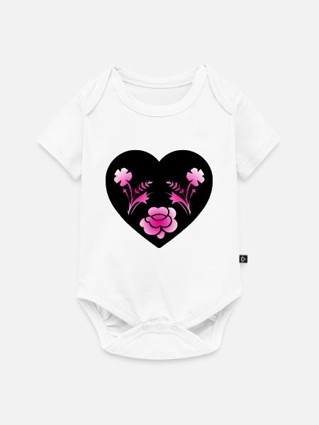 Blumen - Baby Premium Kurzarmbody - Weiß
