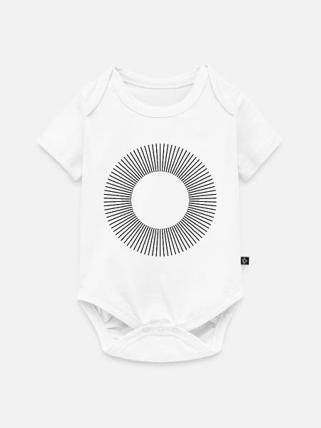 Linienkreis-Kompositionsdesign - Baby Premium Kurzarmbody - Weiß