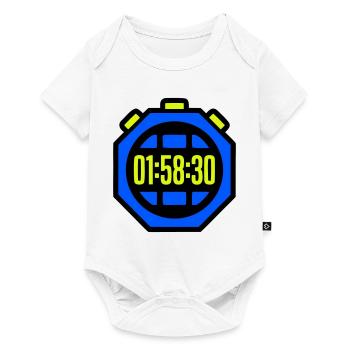 Chronomètre Meilleur Temps Semi-marathon - Body à manches courtes Premium Bébé - blanc - Devant