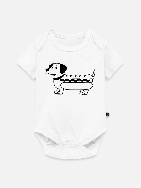 Hot Dog - Baby Premium Kurzarmbody - Weiß