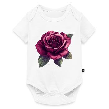Dark Rose Blossom Illustration - Baby Premium short-sleeve bodysuit - white - Front