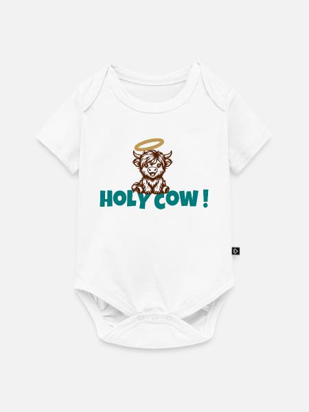 Holy Cow Halo Cartoon - Baby Premium Kurzarmbody - Weiß